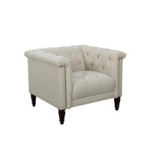 Flared-Arm Chair with Button Tuftings and Nailhead Trims